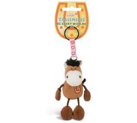 Key holder Talisminis horse 7cm brown - Cuddly animal pendant with key ring for lanyard, key ring & key holder Lucky bag charm with message
