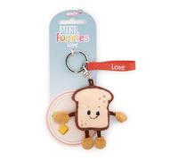 NICI Toast ‘Love’ Keyring 7 cm, Brown, Loyal Companion for Backpack or Bag, Key Holder for Kids and Adults, 61804