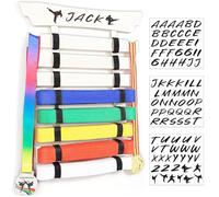 Niciksty 8 Belts Martial Arts Belt Holder Wall Mounted - Bamboo Wood Karate Taekwondo Belt Display Rack for Kids Adults, Children’s Martial Arts Belt Organizer & Storage