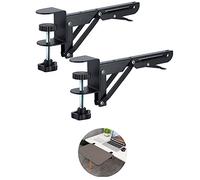 Niciksty Desk Extender Clamp for DIY Custom Wooden Desk Extender Board (Board not Included), No-Punch Computer Keyboard Tray Clamp for Home or Office（Black