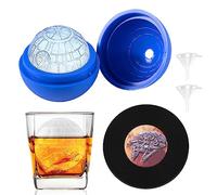 NICITY Death Star Ice Cube Mold with 2 Millennium Falcon Coasters，Star Wars Ice Cube Mold for Whiskey, Bourbon, Cocktails, Chocolate(2 Packs+Starry bag)