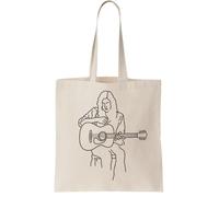 Nick Drake outline Canvas Tote Bag - Reusable Cotton Shopping Bag, Natural