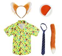 Nick Fox Costume 3pcs - Ears, Tie & Nose - Large