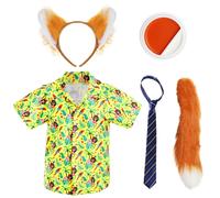 Nick Fox Costume 3pcs - Ears, Tie & Nose - Small