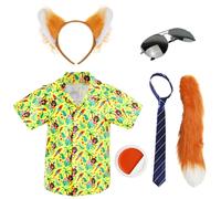 Nick Fox Costume 3pcs - Ears, Tie & Nose - XXLarge