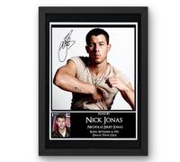 Nick Jonas Signed Autograph Print Poster Black Framed Mounted Wall Art (10x12) Actor Artwork for Home & Office Decor Gift