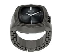 Nick Jonas x Fossil Machine Luxe Grey Vignette & Gunmetal Stainless Steel Watch Ring