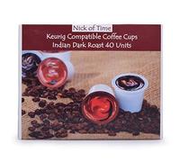Nick of Time Indian Chikmagalur Ground Coffee K-Cups-Pods-Single Serve 100% Arabica AA Grade Dark Roast | Americano | Easy to use (Pack of 40)