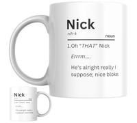 Nick Personalised Ceramic Mug | Oh “That” Nick Funny Personalised Name Definition Coffee Mug, Novelty Gift for a Son, Husband, Boyfriend, Friend, or Colleague Named Nick