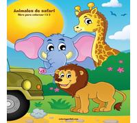 Nick Snels Animales de safari libro para colorear 1 2 Paperback Book Nick Snels Multicolor