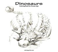 Nick Snels Dinosaurs Coloring Book for Grown-Ups 1 Paperback Nick Snels Multicolor