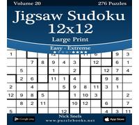 Nick Snels Jigsaw Sudoku 12x12 Large Print - Easy to Extreme - Volume 20 Nick Snels Multicolor