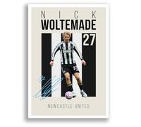 Nick Woltemade Newcastle United Signed Photo Poster Print Picture Display Framed Autograph Memorabilia for Football Fans Gift Germany (A4 poster Only Cream)