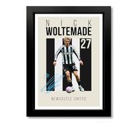 Nick Woltemade Newcastle United Signed Photo Poster Print Picture Display Framed Autograph Memorabilia for Football Fans Gift Germany (A4 Framed & Mounted Cream)