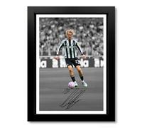 Nick Woltemade Newcastle United Signed Photo Poster Print Picture Display Framed Autograph Memorabilia for Football Fans Gift Germany (A4 Framed & Mounted B+W)