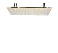 Nickel/Chrome/Black LED 40cm/80cm Rectangular Brass Shower Nozzle Faucet Bathroom Accessories Top Of Head Shower Nozzle(3Way Brushed Gold)