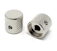 Nickel Flat-Top Barrel Knobs for Fender Telecaster Guitar & Precision P-Bass (Set of 2) 1/4" Solid Shaft by VINTAGE FORGE | BK30US-NKL