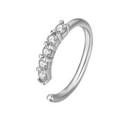 Nickel-Free Nose Rings Lightweight Luxury C-shaped Nose Ring Clip with Simple Inlay, Golden White Continuous Nostril Nail for Women Indian Nose Ring (B, One Size), metal, No gemstone