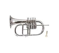 Nickel Plated Bb Flat 4 Valve Flugel Horn + Free Hard Case + Mouthipice