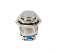 Nickel Plated Brass 12V 16mm Momentary Push Button Switch, Waterproof for Electrical Circuits