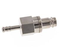 Nickel-plated Brass DN 10 Air Coupling Plug 6 mm Hose Pillar Double Shut-Off