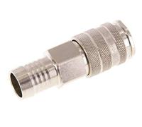 Nickel-plated Brass DN 10 Air Coupling Socket 19 mm Hose Pillar Double Shut-Off