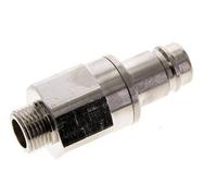 Nickel-plated Brass DN 15 Air Coupling Plug G 1/2 inch Male Double Shut-Off