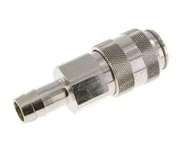 Nickel-plated Brass DN 15 Air Coupling Socket 19 mm Hose Pillar Double Shut-Off