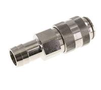Nickel-plated Brass DN 15 Air Coupling Socket 25 mm Hose Pillar Double Shut-Off