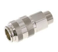 Nickel-plated Brass DN 15 Air Coupling Socket G 3/4 inch Male Double Shut-Off