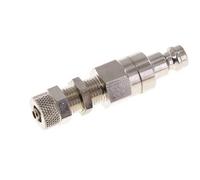 Nickel-plated Brass DN 5 Air Coupling Plug 4x6 mm Union Nut Bulkhead Double Shut-Off