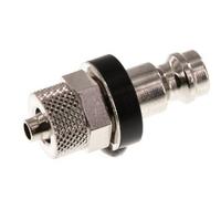 Nickel-plated Brass DN 5 Black Air Coupling Plug 4x6 mm Union Nut