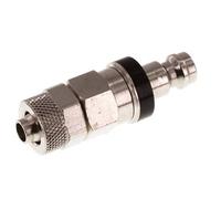 Nickel-plated Brass DN 5 Black Air Coupling Plug 6x8 mm Union Nut Double Shut-Off