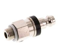 Nickel-plated Brass DN 5 Black Air Coupling Plug G 1/8 inch Male Double Shut-Off