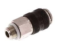 Nickel-plated Brass DN 5 Black Air Coupling Socket G 1/8 inch Male