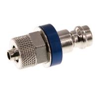 Nickel-plated Brass DN 5 Blue Air Coupling Plug 4x6 mm Union Nut