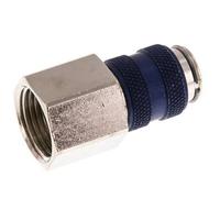 Nickel-plated Brass DN 5 Blue Air Coupling Socket G 3/8 inch Female Double Shut-Off