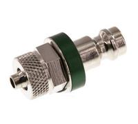 Nickel-plated Brass DN 5 Green Air Coupling Plug 4x6 mm Union Nut