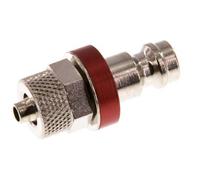 Nickel-plated Brass DN 5 Red Air Coupling Plug 4x6 mm Union Nut