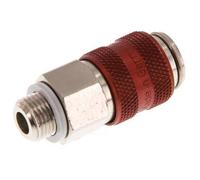 Nickel-plated Brass DN 5 Red Air Coupling Socket G 1/8 inch Male
