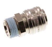 Nickel-plated Brass DN 7.2 (Euro) Air Coupling Socket G 1/2 inch Male Double Shut-Off