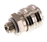 Nickel-plated Brass DN 7.2 (Euro) Air Coupling Socket G 1/4 inch Male Double Shut-Off