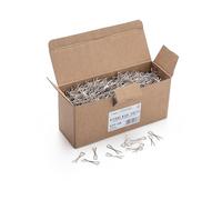 Nickel Plated Brass Flat Clips - 1.10 x 34 mm - Cardboard Box of 2000 Pieces - Made in Italy