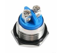 Nickel Plated Brass Momentary Push Button Switch 12V 16A 1NO for Starter Circuits and Industrial Relay Applications (2PCS)