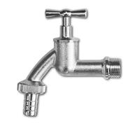 Nickel Plated Brass Outside Garden Tap 1/2" 3/4" BSP Bibtap Hose Barb Connector