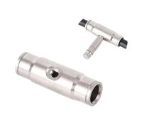 Nickel Plated Brass Push in Equal Tee Air Quick Connector Pneumatic Fitting for Tubing and Hose Connection 2pcs Quick-Connect Straight Single
