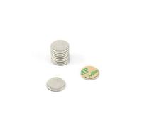 Nickel Plated Mild Steel Disc with 3M Self Adhesive for Arts, Crafts, Model Making, DIY and Hobbies - 10mm dia x 1mm thick - Pack of 10