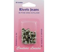 Hemline H467/SIL | Nickel Rivet Kit | 7mm | 20 Pieces by Hemline