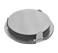 7 Pcs 9cm Round Circle Shape Brush Metal Gold Silver Drinks Beverage Coaster (Silver)