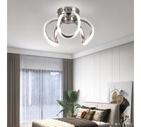 (Nickel White Light, C023) 1pc 3 Colors Hallway, Modern Acrylic LED Ceiling Bedroom Bathroom Kitchen Balcony Hallway Stair Light, Creative Design Curve Ceiling Light